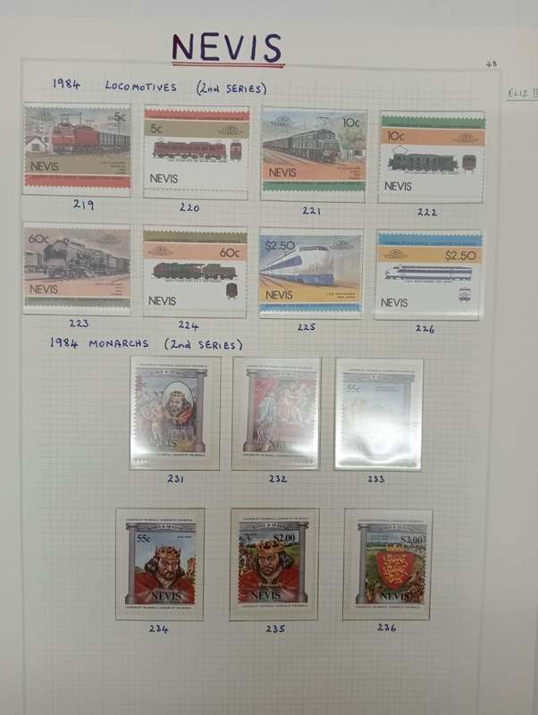 NEVIS-beautiful collection of umm sets see 9 FULL pages below in mounts for protection