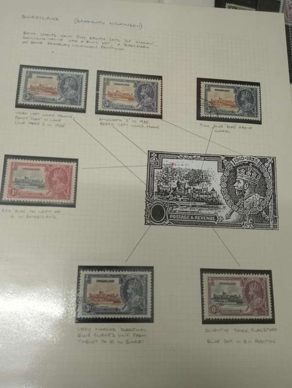BRITISH AFRICA 1935 WRITTEN UP collection showing flaws-SCARCE LOT !! see below