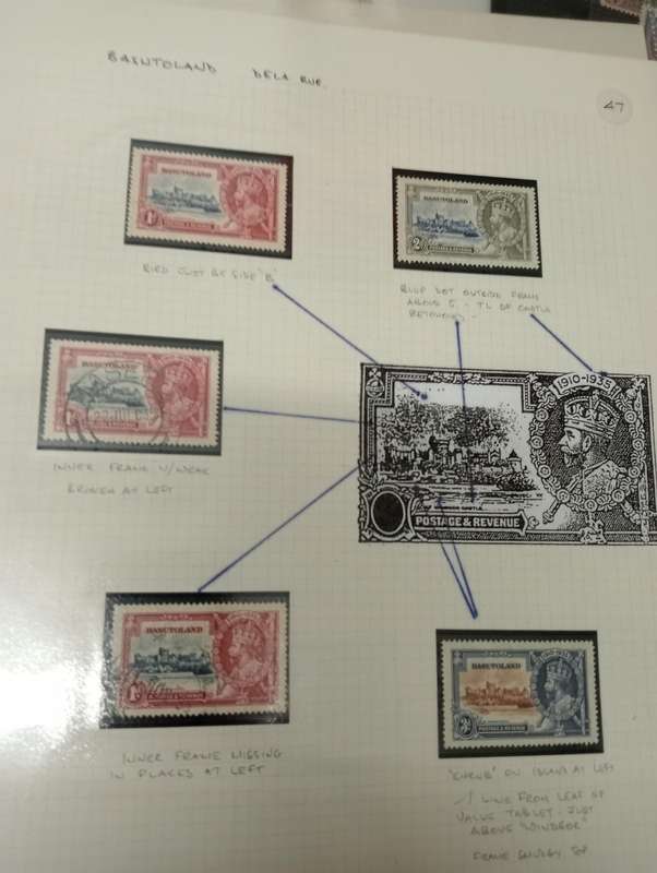 BRITISH AFRICA 1935 WRITTEN UP collection showing flaws-SCARCE LOT !! see below