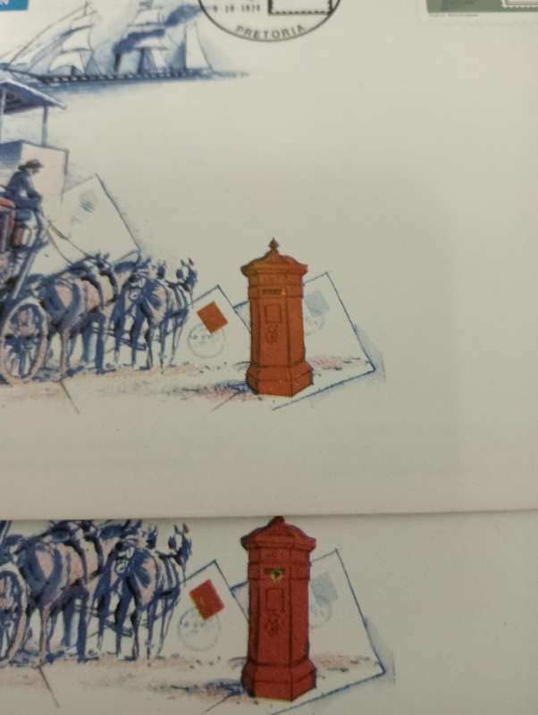RSA-SCARCE COVER-flaw on PILLARBOX + missing date stamp with normal, OFFICIAL covers