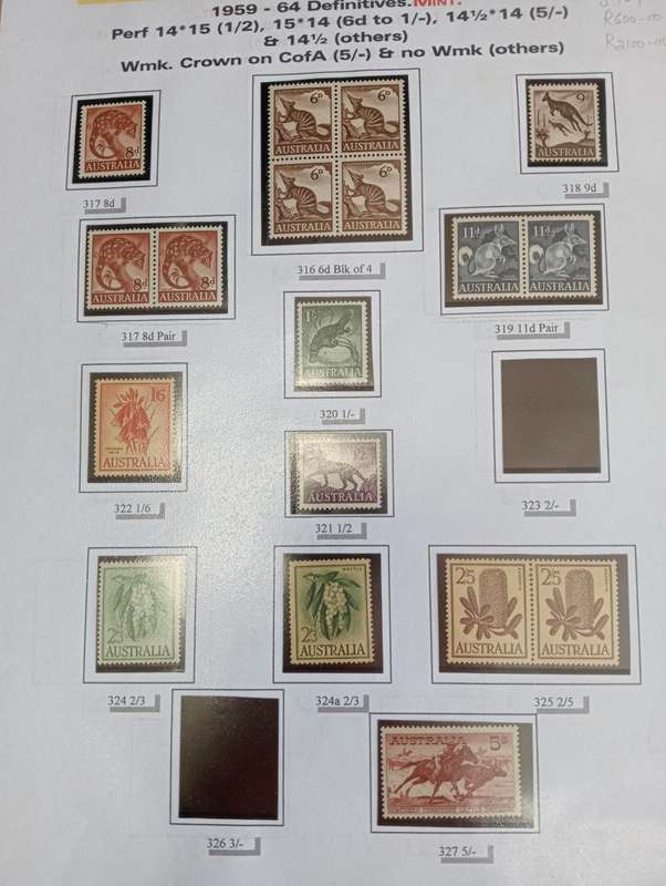 AUSTRALIA-very useful pages mint and used sets.NB pages will be carefully folded for postage.