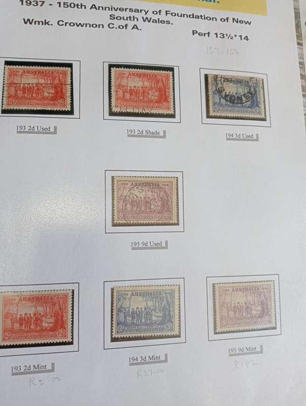 AUSTRALIA-very useful pages mint and used sets.NB pages will be carefully folded for postage.