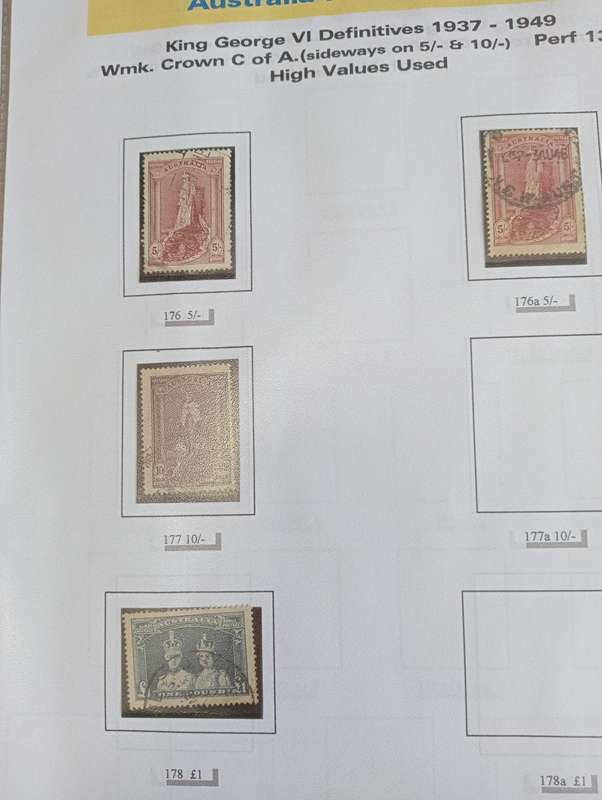 AUSTRALIA-very useful pages mint and used sets.NB pages will be carefully folded for postage.