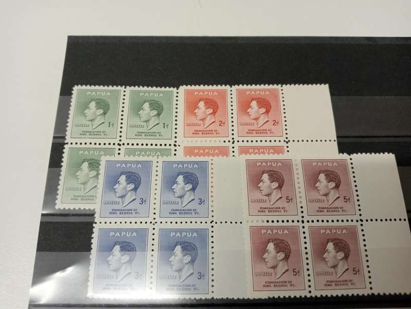 SCARCE AUSTRALASIAN KGVI Coronation sets as blocks of umm