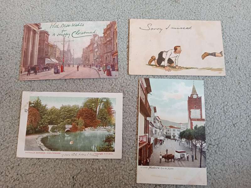 12 EARLY 1900`s  POSTCARDS-Buildings, Ships,Nature and more