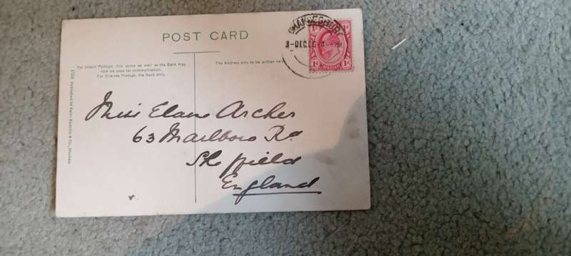 4 GREAT POST CARDS-EARLY 1900`s SEE BELOW-RHODES MINT AND CHINESE IN SA ETC
