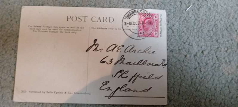 4 GREAT POST CARDS-EARLY 1900`s SEE BELOW-RHODES MINT AND CHINESE IN SA ETC