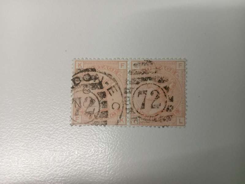 GB-QV LOVELY LIGHT CANCEL VERY SCARCE PAIR SG 152 PLATE 15  R23 700.00+