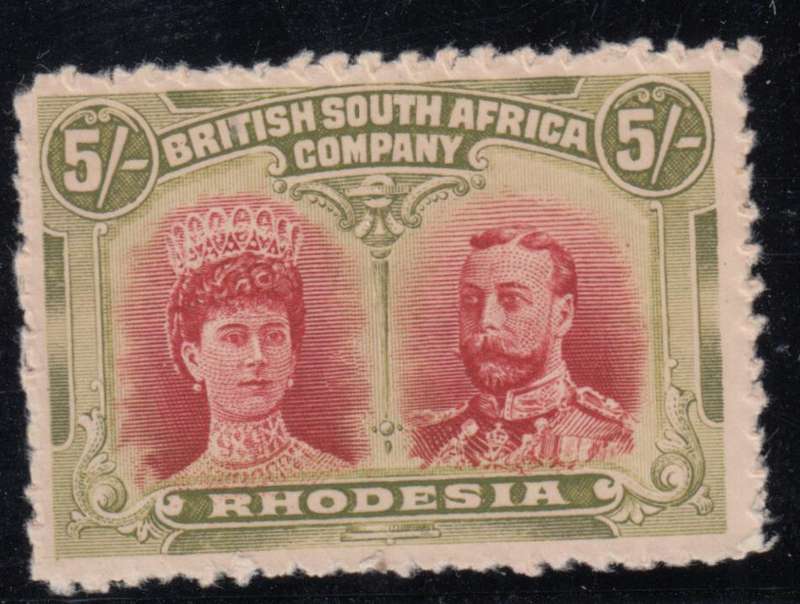 BSAC-RARE 5 SHILLING ROLLETED UMM DOUBLE HEAD-Very strong colours !