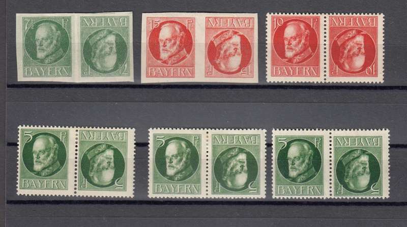 BAVARIA- SCARCE LOT OF VFM TETE-BECHE PAIRS LIGHT H.R.