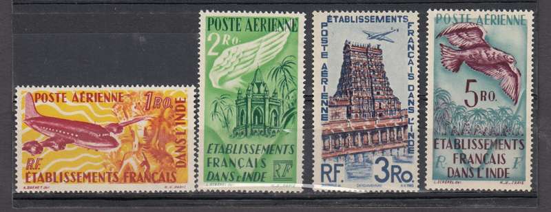 FRENCH INDIA-AIRS 1948 FRESH lovely mint set h.r.  R1180.00
