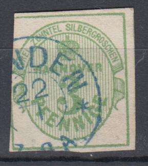 HANNOVER-1863 THE RARE IMPERF SG34 FINE USED    R38 400.00    SEE BACK SIDE BELOW