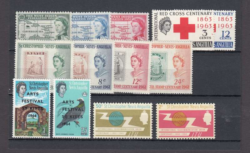 ST.CHRISTOPHER & NEVIS superb mint sets light h.r. fill some gaps.