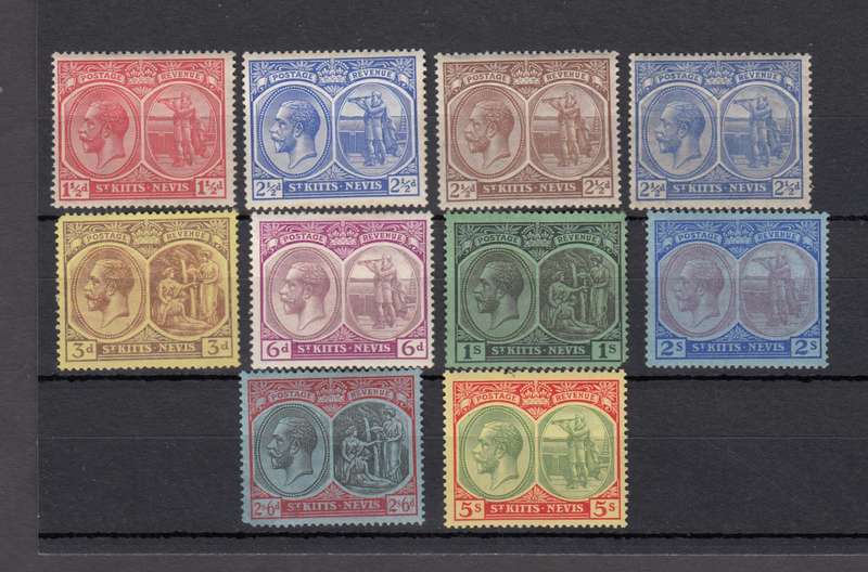 ST.KITTS KGV vfm lot between 40-47c SG46b toned perf,47b spot of gum missing  R3480.00