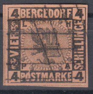BERGEDORF-RARE 1861     R 89 180.00     SG8    SUPERB USED-SEE BELOW !!!