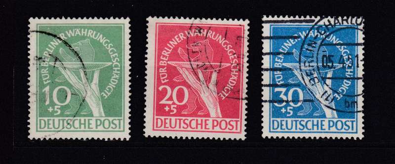 GERMANY-BERLIN 1949 VERY SCARCE SET EX MINI SHEET { ON AUCTION } SUPERB USED  R19 680.00