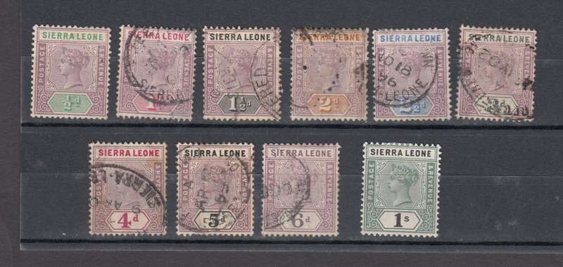 SIERRA LEONE- 1896 QV VFU, SHILLING VFM H.R.  R2640.00