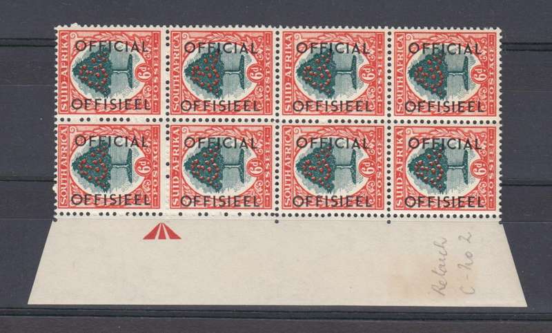 UNION- 6d SCARCE OFFICIAL PANE UMM -SOME " white oranges "