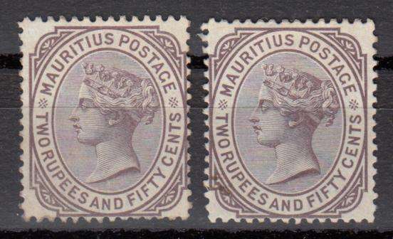 MAURITIUS-QV SG 100 TWO FINE MINT NO GUM  R2920.00