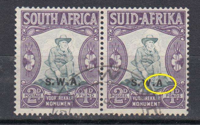 SWA- VERY SCARCE SG94a " NO STOP AFTER A " AND OVERPRINT AT BOTTOM  R6000.00 AS MINT !!