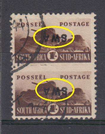 SWA- VERY SCARCE SACC156a " INVERTED OVERPRINT " VFU NB SOLD AS IS
