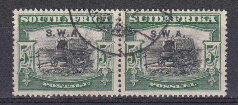 SWA- SCARCE 5 SHILLING VFU PAIR  R3000.00