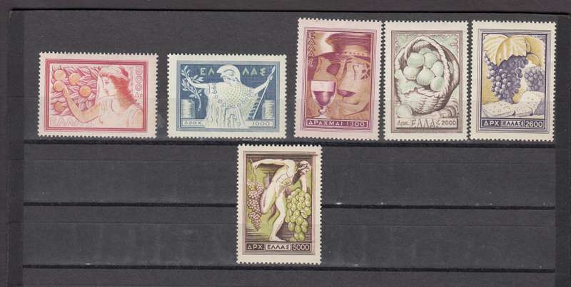 GREECE-1953  SCARCE SET-SG712 CREASE NO SG707   R3550.00