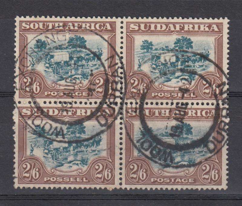 UNION-VERY SCARCE SG 49 VFU BLOCK " WOOL EXCHANGE DURBAN 1942 "   R5600.00