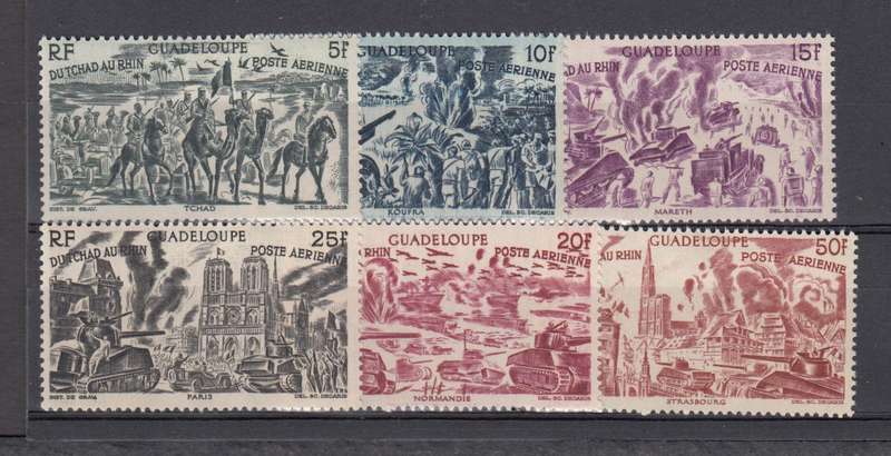 FRENCH GUADELOUPE-1946 AIRS set superb mint light h.r.