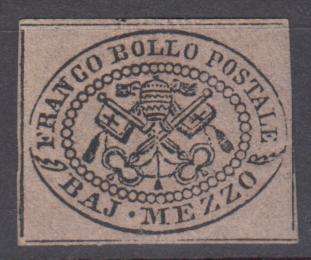 PAPAL STATES-SG 5 vfm GENUINE issue,expertised    R2400.00