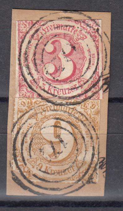 THURN & TAXIS- VERY SCARCE  SG 68 + 73     SUPERB ON PIECE  R2400.00+
