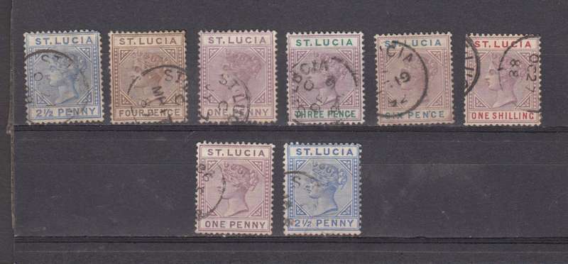 ST.LUCIA-QV VERY USEFUL LOT SG 42 has a few trimmed perfs   R2740.00