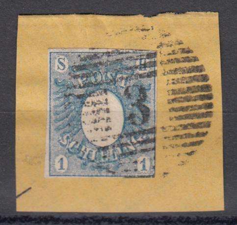 Schleswig Holstein 1850 Rare SG2a Genuine on Piece - See Michel for Cancels