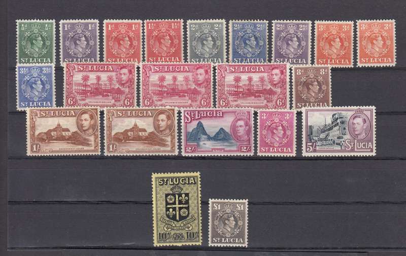 ST.LUCIA-KGV1 SET WITH PERF CHANGES-SCARCE AS SUCH !! VFM 2.5d USED   R3000.00