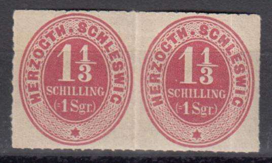 SCHLESWIG HOLSTEIN 1864 SG 27 SUPERB UMM PAIR  R2400.00 GOOD EMBOSSING !!