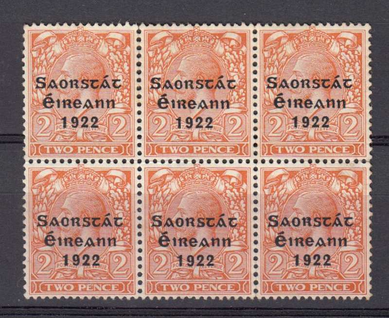 IRELAND- SG 55 SCARCE BLOCK !!    SOME BLACK FLUFF ON GUM SIDE