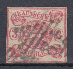 BRUNSWICK-1852 VERY SCARCE  SG 3 FU   SEE BELOW  R11 000.00