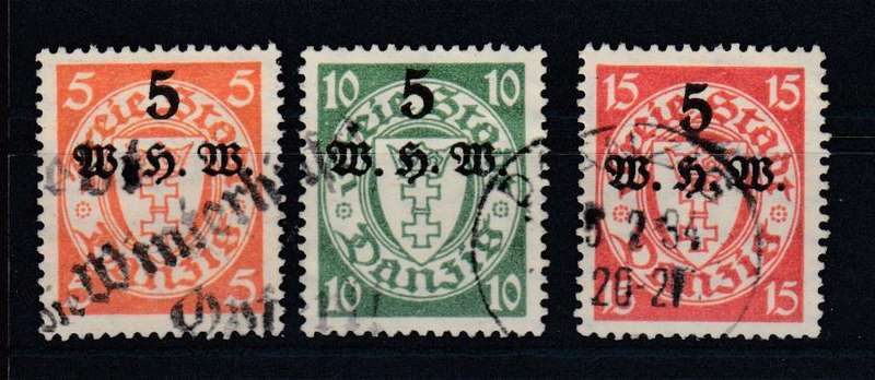 DANZIG- SCARCE SET SG226-228 SUPERB USED  R4450.00