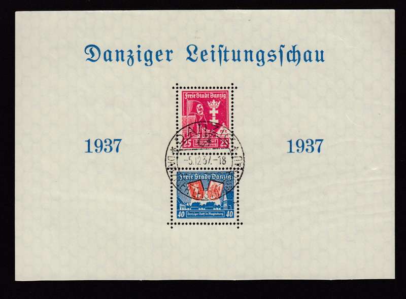 DANZIG-VERY SCARCE 1937 M/SHEET SUPERB USED   R15 360.00