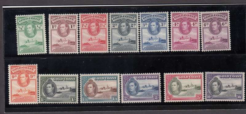 GOLD COAST-KGVI VERY SCARCE ORIGINAL 1938 ISSUES UMM-SEE BACKS BELOW  R9000.00