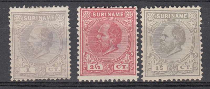 SURINAME-1873 UNUSED LOT NO GUM  R1100.00