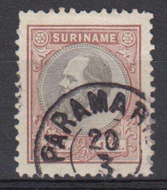 SURINAME-SG 28 FINE USED EXPERTISATION ON BACK  R2000.00