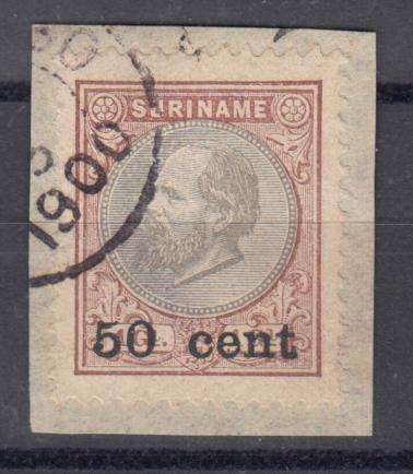 SURINAME-1898  SCARCE SG 85 SUPERB ON PIECE !!  R1130.00