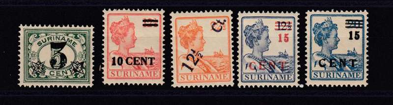 SURINAME- 1925 SET VFUM H.R.  R1000.00