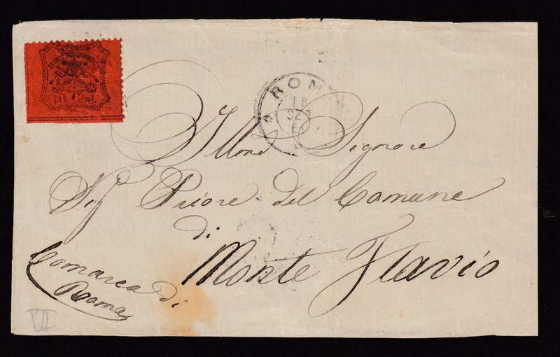 PAPAL STATES-1852  SCARCE SUPERB FRONT