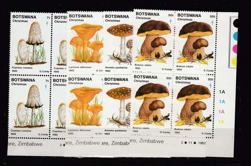BOTSWANA- SCARCE MUSHROOM SET AS SUPERB UMM CONTROLS  R1860.00