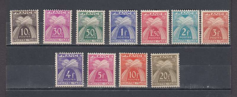 FRANCE-POSTAGE DUE SET 1943 SUPERB MINT H.R. R530.00