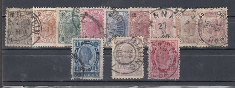 AUSTRIA-1890 vfu lot  R2160.00