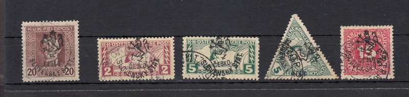CZECH.REVOLUTION 1918 VERY SCARCE overprints " SLOVENSKY STAT "  vfu