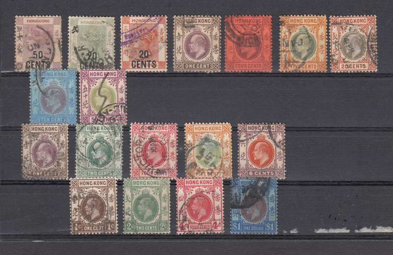 HONG KONG-USEFUL FINE/VERY FINE USED QV-KGV